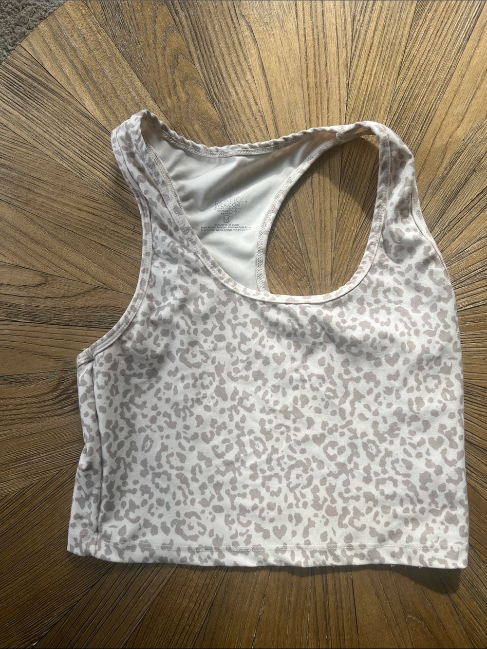 Light Beige Leopard Print Racerback workout crop tank